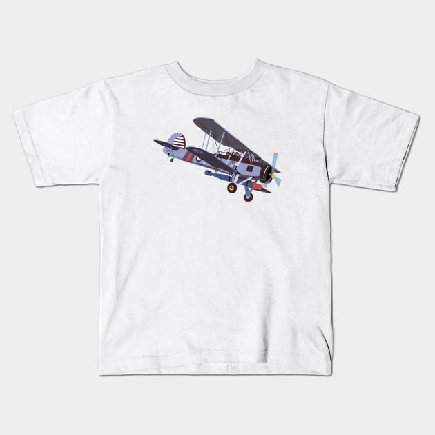 Fairey Swordfish British Torpedo Bomber Kids T-Shirt by NorseTech